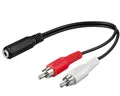 Produktbild: Y Adapter 20cm Cinch Kabel  mit 2* Chinch St. <> 3,5mm Klinke Buchse Kupplung