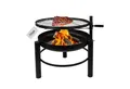 Produktbild: Lemodo Feuerschale mit Grillrost, Schwenkgrill höhenverstellbar Ø60cm Stahl, LxBxH:77x67x69cm, mit Grillrost ausgestattet, Stahl