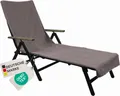 Produktbild: NYVI Frottee Schonbezug für Gartenliege NYVISpa 75x200 cm Taupe - Hygiene Liegestuhlauflage für Sonnenliegen Strandliegen - Handtuch Bezug - 100