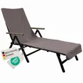 Produktbild: NYVI Frottee Schonbezug für Gartenliege NYVISpa 75x200 cm Taupe - Hygiene Liegestuhlauflage für Sonnenliegen Strandliegen - Handtuch Bezug - Oeko-TEX 100