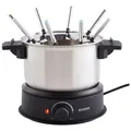 Produktbild: Severin Fondueset FO 2470, Schwarz, Kunststoff, Metall, 23.5x25.5x30 cm, Spritzschutz mit integrierter Gabelhalterung, leichte Reinigung, regelbares Thermostat, Küchengeräte, Tischgrills & Fondues, Fondue-Sets