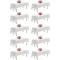 Produktbild: VEVOR 10 x Tischdecke Tischwäsche 1524x2591 mm, wiederverwendbarer Tischdeckenschutz, maschinenwaschbares Tischtuch aus Polyestergewebe für Partys Hochzeiten Bankette formelle Veranstaltungen, Weiß