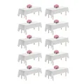 Produktbild: VEVOR 10 x Tischdecke Tischwäsche 1524x2591 mm, wiederverwendbarer Tischdeckenschutz, maschinenwaschbares Tischtuch aus Polyestergewebe für Partys Hochzeiten Bankette formelle Veranstaltungen, Weiß