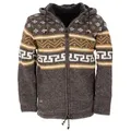 Produktbild: Guru-Shop Strickjacke Unisex Wolljacke mit nordischem Muster,.. alternative Bekleidung braun M