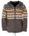 Produktbild: GURU SHOP Unisex Wolljacke mit Nordischem Muster, Strickjacke Braun/Mustard - Modell 4, Herren, Wolle, Size:M