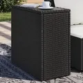 Produktbild: vidaXL Garten-Beistelltisch mit Glasplatte Schwarz 58x27,5x55cm Rattan