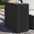 Produktbild: vidaXL Garten-Beistelltisch mit Glasplatte Schwarz 58x27,5x55cm Rattan