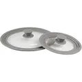 Produktbild: STONELINE Glasdeckel 13705 grau, 16-20cm und 24-28cm, mit Auslassventil und Silikonring, Set, 2-teilig