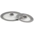 Produktbild: STONELINE® Universal Glasdeckel, 2-teilig, mit Silikonrand, 6 Größe, für 16/18/20 cm und 24/26/28 cm