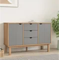 Produktbild: vidaXL Sideboard OTTA Braun&Grau 113,5x43x73 cm Massivholz Kiefer