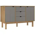 Produktbild: vidaXL Sideboard OTTA Braun&Grau 113,5x43x73 cm Massivholz Kiefer