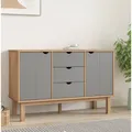 Produktbild: Sideboard OTTA Braun&Grau 113,5x43x73 cm Massivholz Kiefer