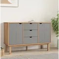 Produktbild: vidaXL Sideboard OTTA Braun&Grau 113,5x43x73 cm Massivholz Kiefer
