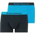 Produktbild: Bruno Banani Boxer Flowing (2er Pack) mit kontrastreichem Logobund blau|schwarz M/5