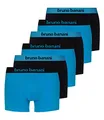 Produktbild: Bruno banani 6er Pack Herren Boxershorts Shorts Unterhosen Flowing, Farbe:Mehrfarbig, Menge:6er Pack (3X 2er), Wäschegröße:M, Artikel:-2150 aquablau/schwarz