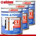 Produktbild: Wilckens 3 x 750 ml Türen & Fensterlack 2in1 seidenmatt Lackfarbe Sprühlack