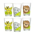 Produktbild: Ritzenhoff & Breker Kindergläser Dschungeltiere, 6er Set, 205 ml, Bedruckte Kinderbecher mit Tiermotiven, Spülmaschinengeeignet