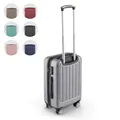 Produktbild: Easy Move ABS Hartschalenkoffer - Ergonomisch & Sicher - Kleiner Trolley Koffer mit 360° Rädern, Zahlen-Schloss - Rollkoffer, Reisekoffer Klein (Silver Gray, 54cm)