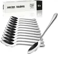 Produktbild: com-four® 12x Teelöffel aus Edelstahl - stilvolles Tafelbesteck im schlichten Design - Kaffeelöffel - Dessertlöffel - Teeservice - ca. 15 cm - Silber
