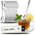 Produktbild: com-four® 12x Teelöffel aus Edelstahl - stilvolles Tafelbesteck im schlichten Design - Kaffeelöffel - Dessertlöffel - Teeservice - ca. 15 cm (12 Stück - Teelöffel 15cm)