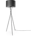 Produktbild: Stehleuchte Wohnzimmer Stoffschirm Tischlampe Textil Schirm E27 Nachtlicht Schwarz (ø45.5 Cm), Stehleuchte-schwarz - Typ 1 - Paco Home