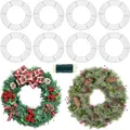 Produktbild: KAHEIGN 8Pcs Adventskranz Draht Kranz Ringe, 14 Zoll Draht Kranz Rahmen mit 35m Befestigungsdraht Kranz Herstellung Ringe Metall Kranz Rahmen für Weihnachten Neujahr Dekoration (Dunkelgrün)
