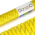 Produktbild: Ganzoo Paracord 550 Seil reflektierend, Nylon -Polyester, 4mm, Typ 3, 30 Meter, 7 Kernstränge, Outdoor -Schnur, Hundehalsband, Hundeleine, Armband knüpfen, Allzweckseil, Camping, Survival - gelb