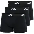 Produktbild: adidas Herren Boxershorts, 3er Pack - Trunks, Active Flex Cotton, Logo, einfarbig Schwarz M