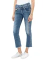 Produktbild: Herrlicher Damen Jeans Hose Bootcut Pearl Cropped Reused Denim mit Spitzbund Offene Saumkante (DE/NL/SE/PL, Bundweite, 31, Regular, Regular, Blue Jay)