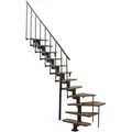 Produktbild: Minka Mittelholmtreppe Comfort Top Turn Walnuss Schwarz Raumhöhe bis 312 cm