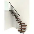 Produktbild: Minka Mittelholmtreppe Comfort Top Turn 37 - 312cm Geschosshöhe Walnuss Schwarz