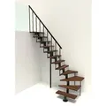 Produktbild: Minka Mittelholmtreppe Comfort Top Turn 37 - 312cm Geschosshöhe Walnuss Schwarz