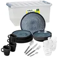 Produktbild: BRUNNER Camping-Geschirr-Set Melamin 2-4 Personen | 36-Teilig - Teller, Besteck & Becher | All Inclusive VENETIAN - Für Wohnmobil, Wohnwagen & Boot - Bruchfest, Leicht & Anti-slip