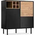 Produktbild: Lofty Kommode Weineinlage , Schwarz / Eiche Natur - Konsimo