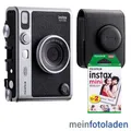 Produktbild: Fuji Instax Mini EVO Schwarz Fujifilm Sofortbildkamera Set mit 2 Filmen + Tasche