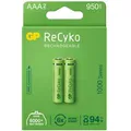 Produktbild: 2x wiederaufladbare Batterien AAA / R03 GP ReCyko 1000 Serie Ni-MH 950mAh - Grün