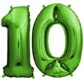Produktbild: ® Deko 10 Geburtstag Junge - Grün 101CM - Ballon Zahl Luftballon 10. Geburtst...