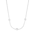 Produktbild: JOOP! Kette mit Anhänger 925 Sterling Silber Damen Halsschmuck, mit Zirkonia synth., 42+3 cm, Weiß, Kornblume, Kommt in Schmuck Geschenk Box, 2038047