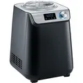 Produktbild: Kompakt Eismaschine & Joghurtbereiter EZ 7407 schwarz (matt)/silber, für 1.200ml Eiscreme, 135 Watt Kompressor