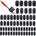 Produktbild: Schwarz Ferrit Ring Kern RFI EMI Clip - 60 Stk. - Kabel Rauschunterdrücker