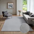 Produktbild: the carpet Rio - Moderner Kurzflor Teppich, weicher und pflegeleichter Anti-Rutsch-Teppich mit 3D-Optik, robust, für Wohnzimmer und Schlafzimmer, Grau, 80 x 150 cm