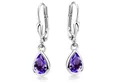 Produktbild: Materia Paar Ohrhänger Damen Amethyst Lila Edelstein SO-448, 925 Sterling Silber, rhodiniert