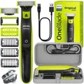 Produktbild: Philips OneBlade Rasierer QP2724/10 + Etui Slim Edition + 2 Körperaufsätze - Grün/Schwarz