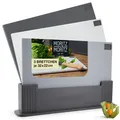 Produktbild: 3x Schneidebrett Kunststoff Set - 32 x 22 cm - Im praktischen Ständer – Küche...