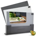 Produktbild: 3x Schneidebrett Kunststoff Set - 32 x 22 cm Grau und Schwarz Küchenbrett
