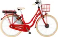 Produktbild: FISCHER E-Bike Pedelec City Cita Retro 2.0, Rahmenhöhe 48 cm, 28 Zoll, Akku 418 Wh, Vorderradmotor, tiefer Einstieg, Nabenschaltung, LED Display, rot