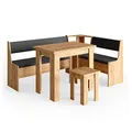 Produktbild: Vicco Eckbankgruppe Roman, Goldkraft Eiche, 136.6 x 60 cm mit Tisch, geeignet für Eckaufstellung in Küchen und Essbereichen