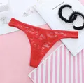 Produktbild: 3x Damen Tanga String Tanga Slip Stretch Unterwäsche S Rot