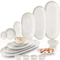 Produktbild: Sänger Servierplatten, Creme, Stein, 11-teilig, 36x4x25 cm, Essen & Trinken, Geschirr, Geschirr-Sets, Tafelservice