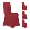 Produktbild: Relaxdays Stuhlhussen, 4er Set, universeller Stretch Stuhlbezug, Bankettstuhl Dekoration, Hochzeit und Feier, dunkelrot